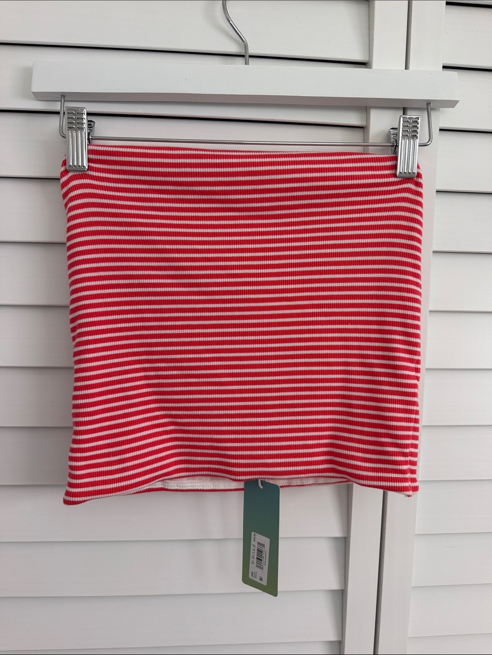Red and White Striped Tube